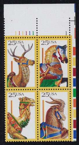 # 2390-93 (1988) Carousel Animals - PB, UR #111111-1, MNH
