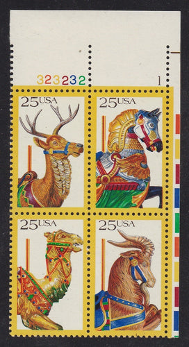 # 2390-93 (1988) Carousel Animals - PB, UR #323232-1, MNH