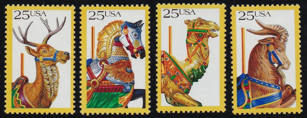# 2390-93 (1988) Carousel Animals - Sgls, Set/4, MNH