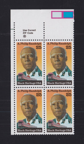 # 2402 (1989) Randolph - Zip BK/4, UL, MNH