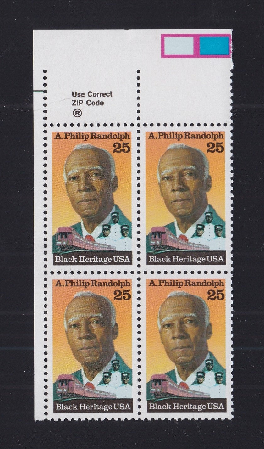 # 2402 (1989) Randolph - Zip BK/4, UL, MNH