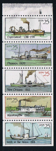 # 2409a (1989) Steamboats - Bklt pane, No #, MNH