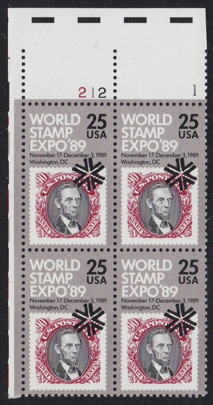 # 2410 (1989) World Stamp Expo - PB, UL #212-1, MNH