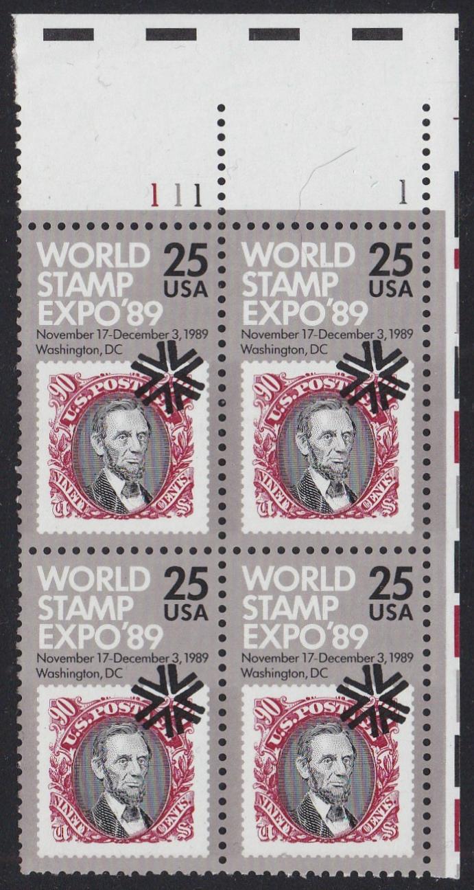 # 2410 (1989) World Stamp Expo - PB, UR #111-1, MNH
