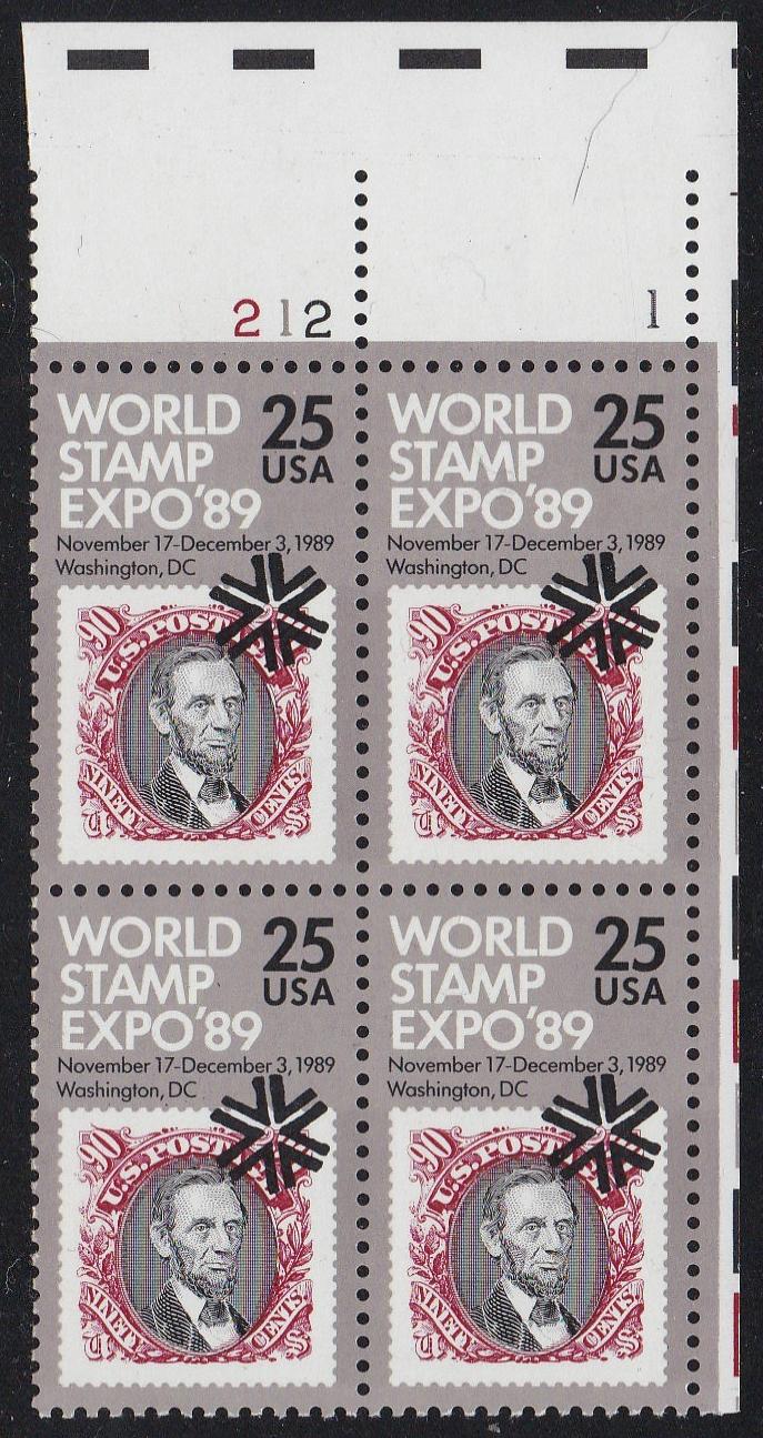 # 2410 (1989) World Stamp Expo - PB, UR #212-1, XF MNH