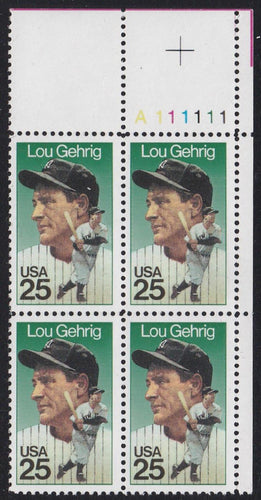 # 2417 (1989) Gehrig - PB, UR #A111111, MNH