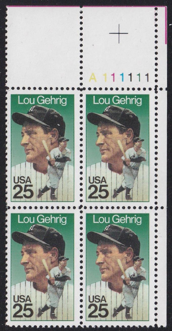 # 2417 (1989) Gehrig - PB, UR #A111111, MNH