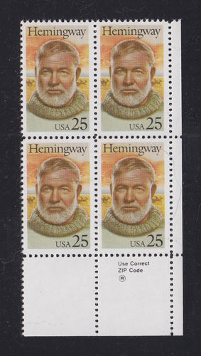 # 2418 (1989) Hemingway - Zip BK/4, LR, MNH