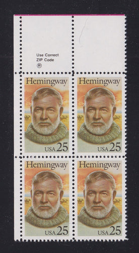 # 2418 (1989) Hemingway - Zip BK/4, UL, MNH