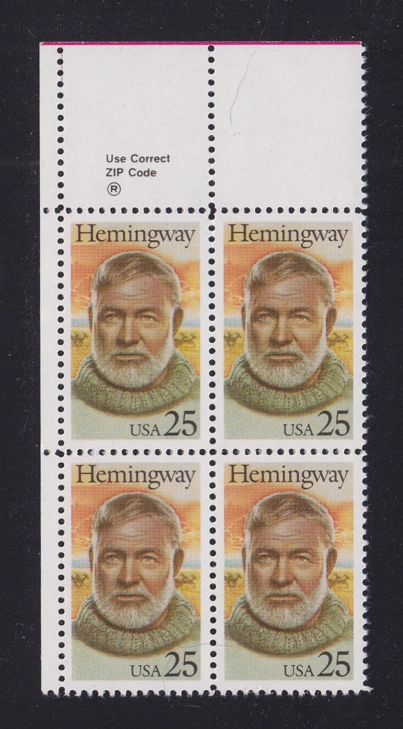 # 2418 (1989) Hemingway - Zip BK/4, UL, MNH