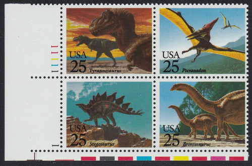 # 2422-25 (1989) Dinosaurs - PB, LL #11111-1, MNH