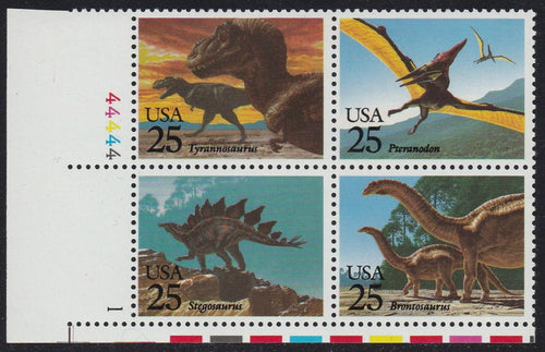 # 2422-25 (1989) Dinosaurs - PB, LL #44444-1, MNH