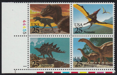 # 2422-25 (1989) Dinosaurs - PB, LL #44455-1, MNH