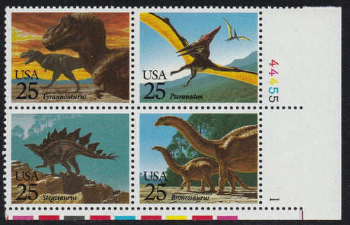 # 2422-25 (1989) Dinosaurs - PB, LR #44455-1, MNH