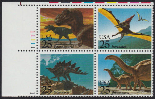 # 2422-25 (1989) Dinosaurs - PB, UL #11111-1, MNH