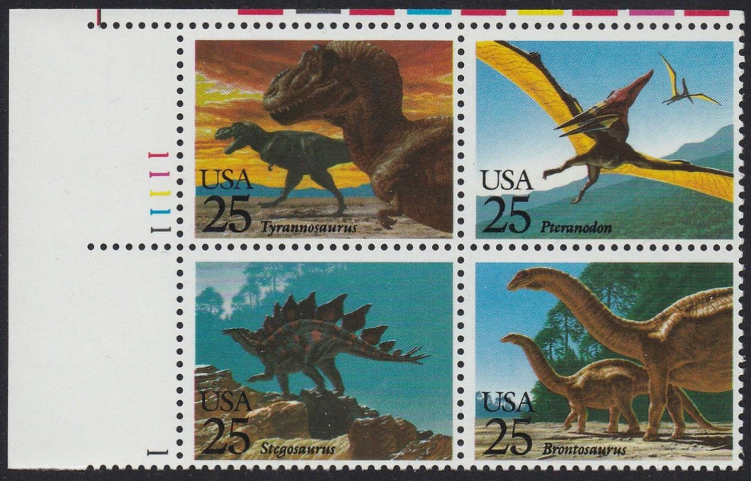 # 2422-25 (1989) Dinosaurs - PB, UL #11111-1, MNH