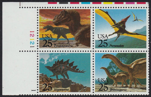 # 2422-25 (1989) Dinosaurs - PB, UL #12121-1, MNH