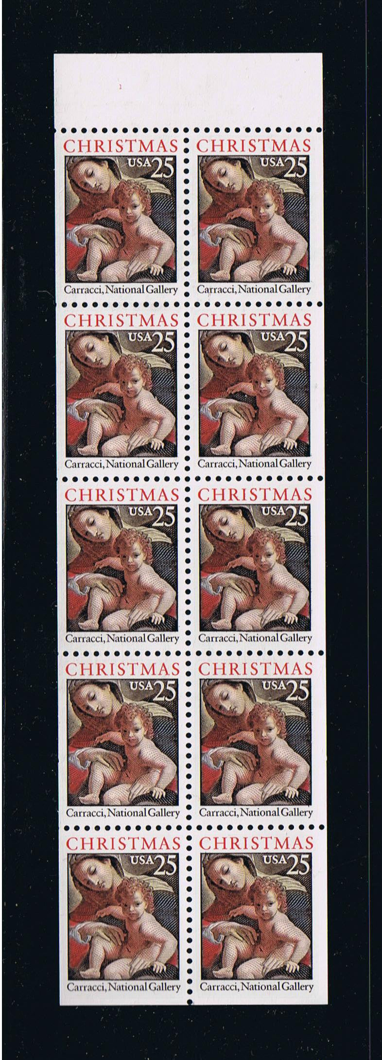# 2427a (1989) Madonna and Child, NF - Bklt pane, #1, MNH