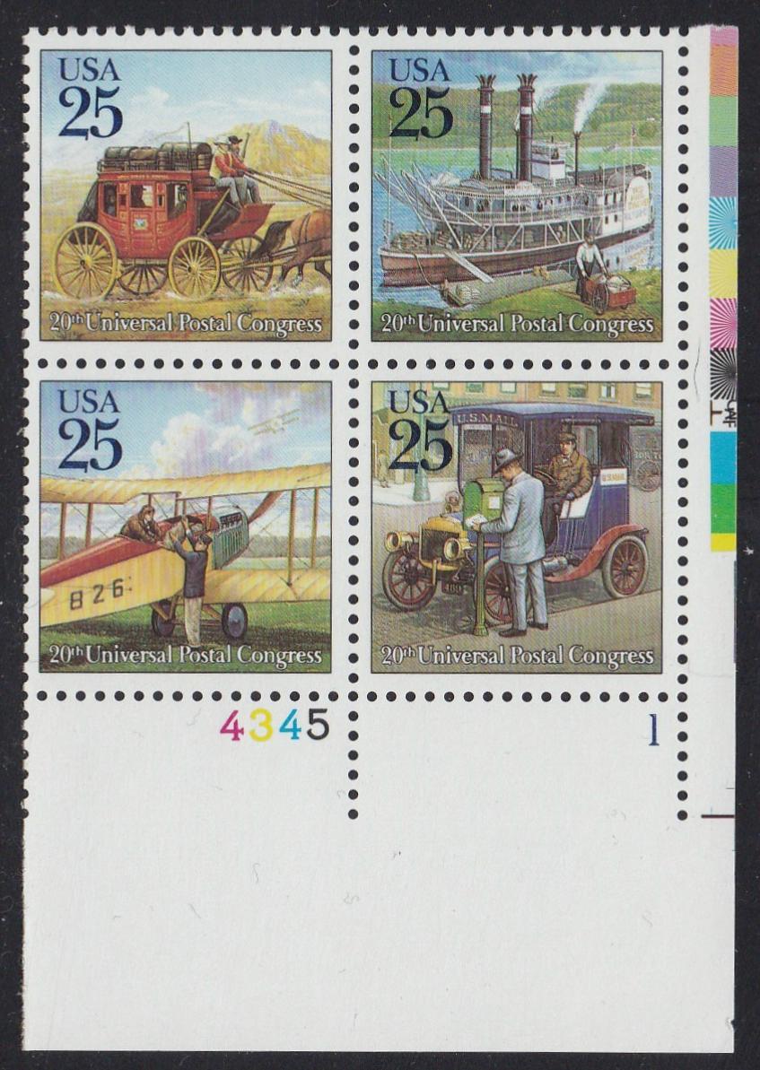 # 2434-37 (1989) UPU / Mail Transport - PB, LR #4345-1, MNH