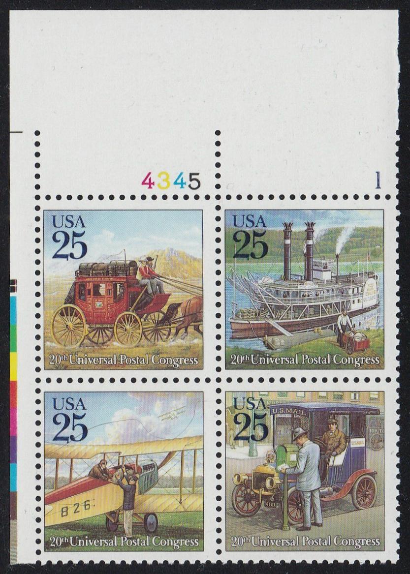 # 2434-37 (1989) UPU / Mail Transport - PB, UL #4345-1, MNH