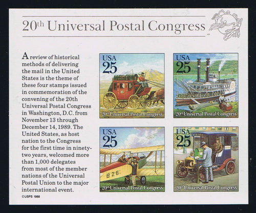 # 2438 (1989) Universal Postal Union Congress - S/S, MNH