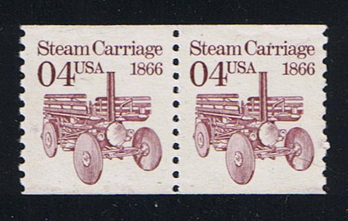 # 2451 (1991) 1866 Steam Carriage, OA Tagged - Coil pr, MNH