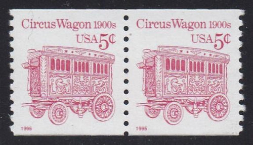 # 2452D (1995) 1900's Circus Wagon, LGG, Not Tagged - Coil pr, XF MNH