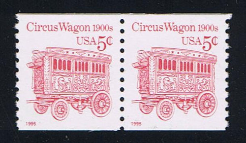 # 2452D (1995) 1900's Circus Wagon, LGG, Not Tagged - Coil pr, MNH
