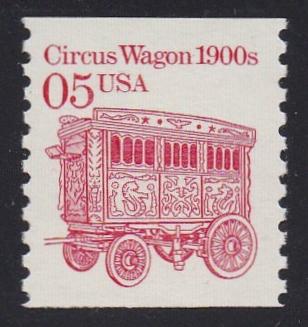 # 2452 (1990) 1900's Circus Wagon, DG, OA Tag - Coil sgl, MNH