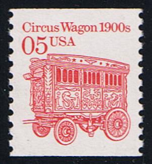 # 2452 (1990) 1900's Circus Wagon, DG, OA Tag - Coil sgl, XF MNH