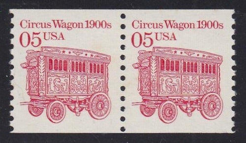 # 2452 (1990) 1900's Circus Wagon, DG, OA Tag - Coil pr, XF MNH