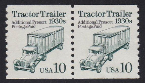 # 2457 (1991) 1930's Tractor Trailer, DG, Not Tagged - Coil pr, XF MNH