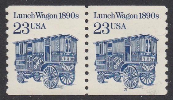 # 2464 (1991) 1890's Lunch Wagon, DG, SP Tag - PS/2, #2, VF/XF MNH