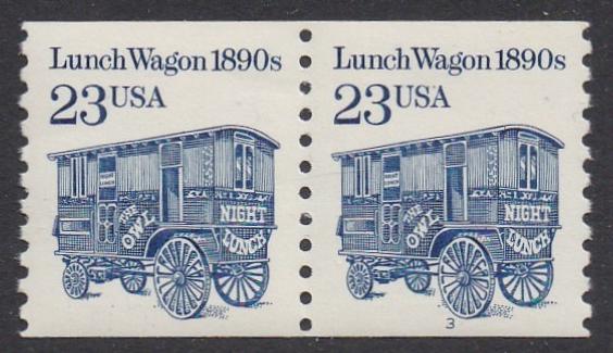 # 2464 (1991) 1890's Lunch Wagon, DG, SP Tag - PS/2, #3, VF MNH