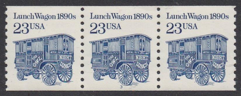 # 2464 (1991) 1890's Lunch Wagon, DG, SP Tag - PS/3, #3, VF MNH