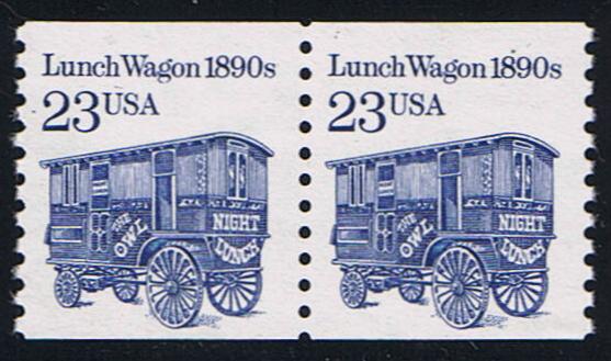 # 2464a (1993) 1890's Lunch Wagon, DG, MP Tag - Coil pr, MNH