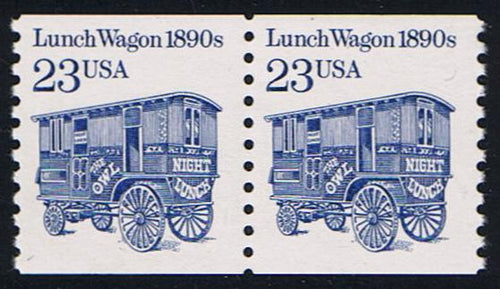 # 2464 (1991) 1890's Lunch Wagon, DG, SP Tag - Coil pr, MNH