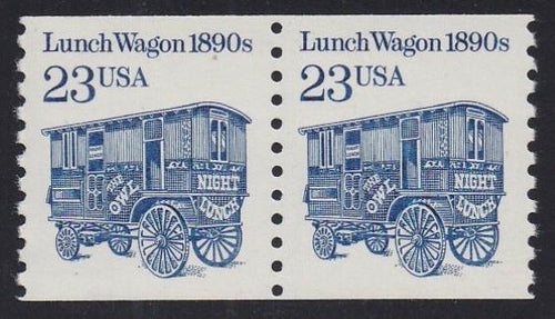 # 2464 (1991) 1890's Lunch Wagon, DG, SP Tag - Coil pr, XF MNH