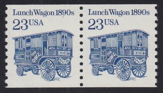 # 2464 (1991) 1890's Lunch Wagon, DG, SP Tag - Coil pr, XF MNH
