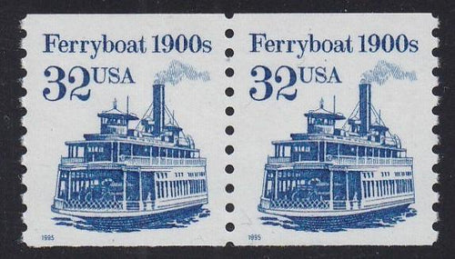 # 2466 (1995) 1900's Ferryboat, SG, MP Tagged - Coil pr, MNH