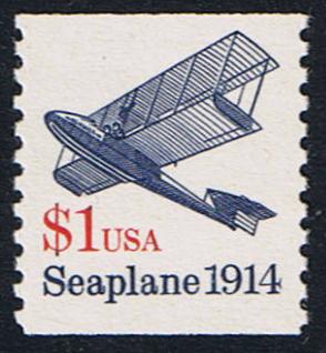 # 2468 (1990) 1914 Seaplane, DG, OA Tag - Coil sgl, XF MNH