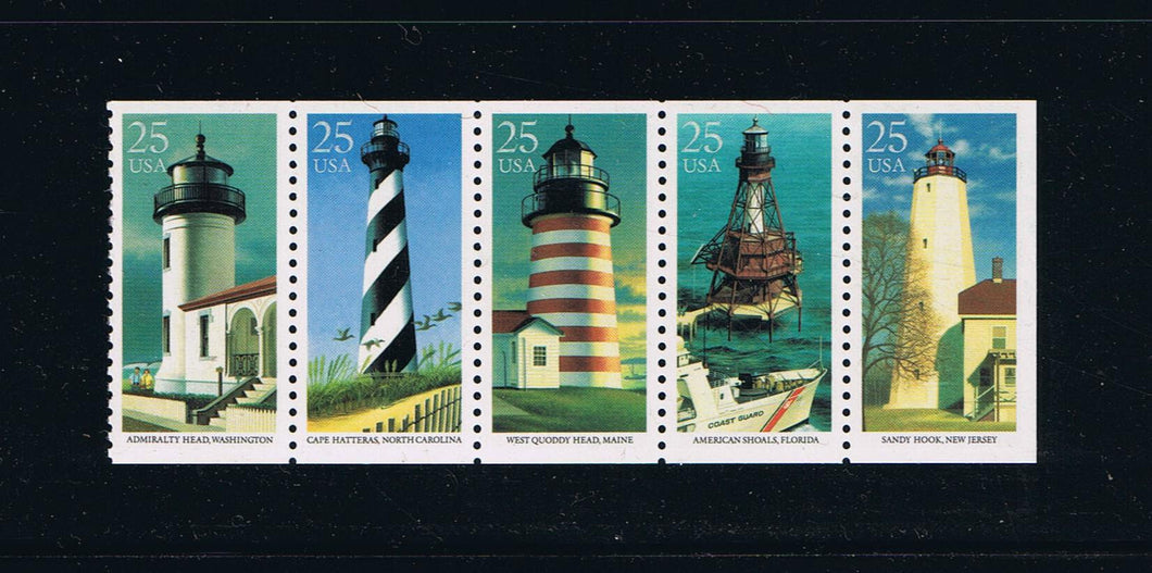 2474a (1990) Lighthouses, NF - Bklt pane, No Tab, MNH