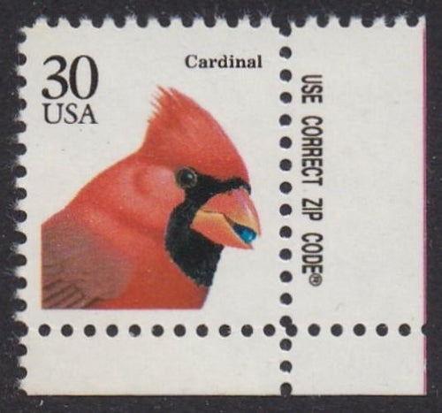 # 2480 (1991) Cardinal - Zip sgl, LR, MNH