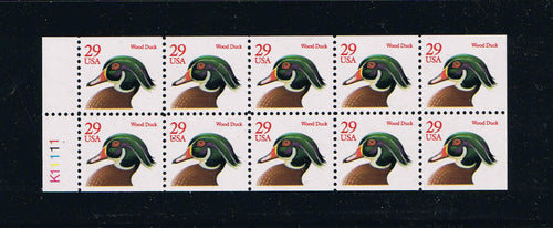 # 2485a (1991) Wood Duck, NF - Bklt pane, #K11111, MNH