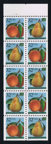 # 2488a (1995) Peach and Pear, NF - Bklt pane, #11111, MNH