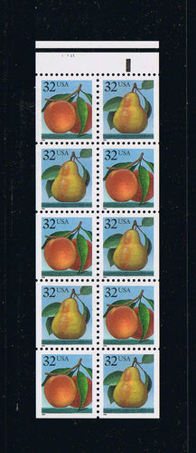 # 2488a (1995) Peach & Pear, NF - Bklt pane, #11111 w/LRM, MNH