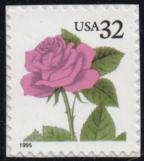 # 2492 (1995) Pink Rose - Bklt sgl, MNH