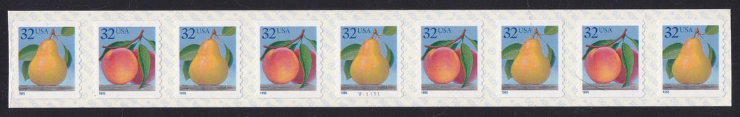 # 2495-95A (1995) Peach & Pear - Coil PS/9, #V11111, MNH