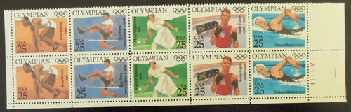 # 2496-2500 (1990) Olympians - PB, LR #A1111, MNH