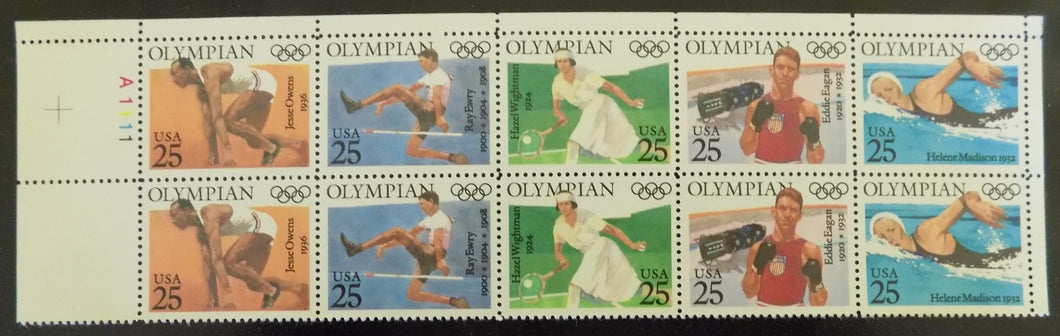 # 2496-2500 (1990) Olympians - PB, UL #A1111, MNH